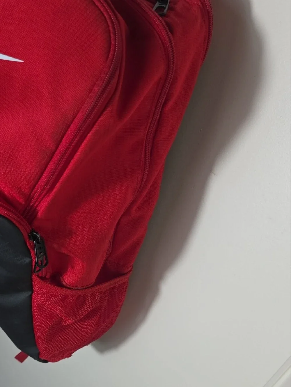 Nike Red and Black Backpack with White Swoosh